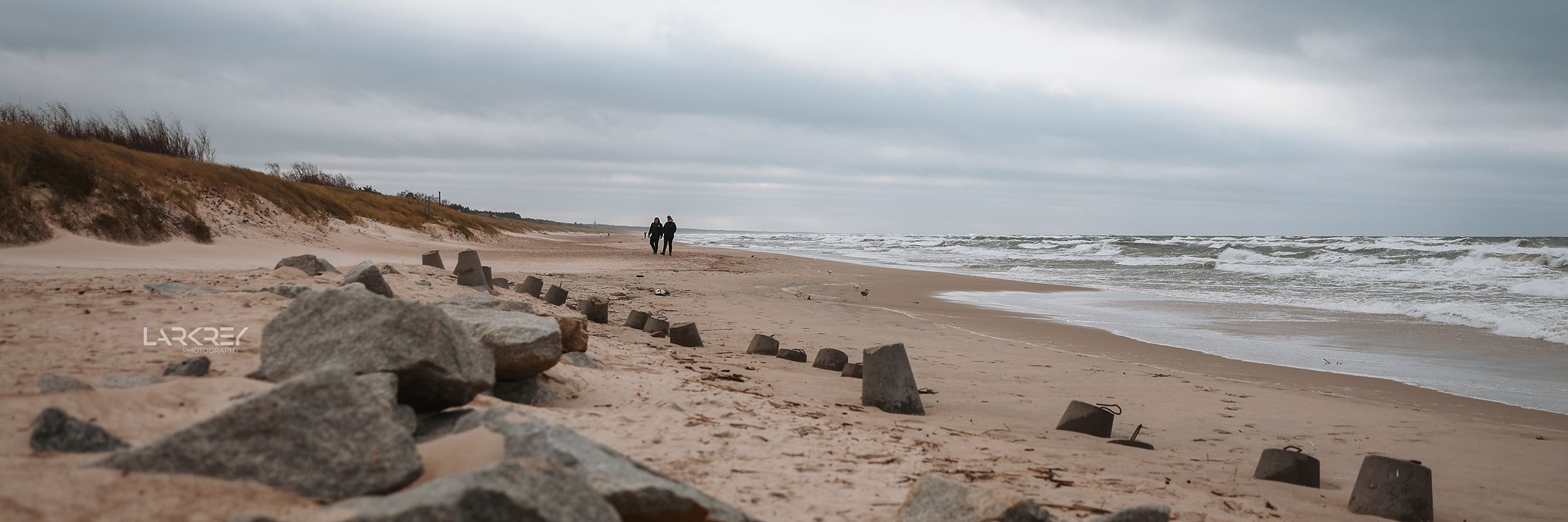 Strand von Darłowo bei starkem Wind